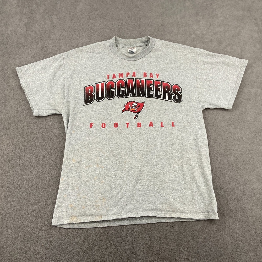 Vintage Tampa Bay Buccaneers T Shirt Mens Large Heather Gray Delta Football NFL